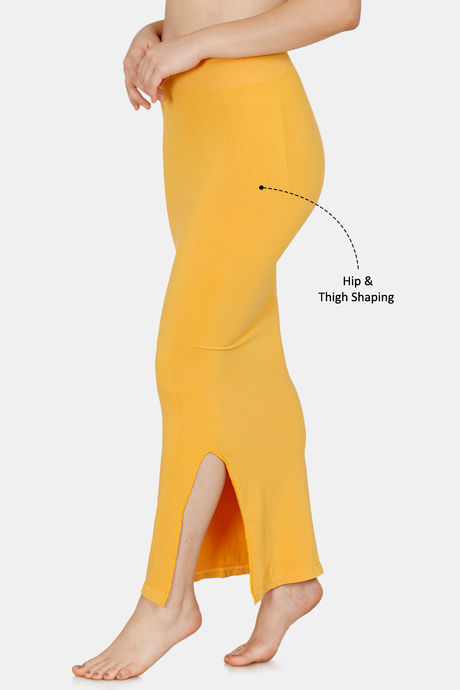 Zivame All Day Seamless Slit Mermaid Saree Shapewear - Mustard — image 3