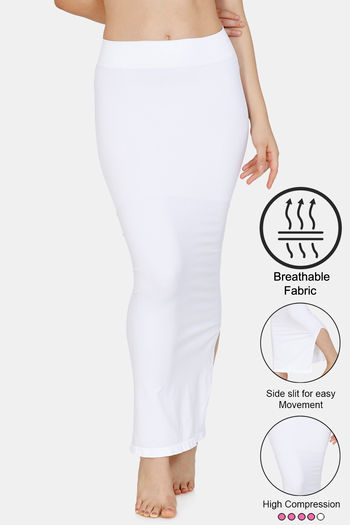 Buy Zivame High Compression Slit Mermaid Saree Shapewear - White