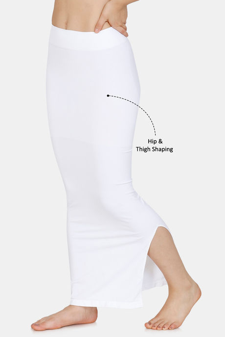 Zivame All Day Seamless Slit Mermaid Saree Shapewear - White — image 3