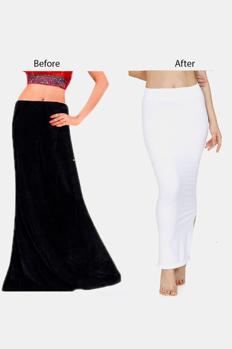 Zivame All Day Seamless Slit Mermaid Saree Shapewear - White — image 8