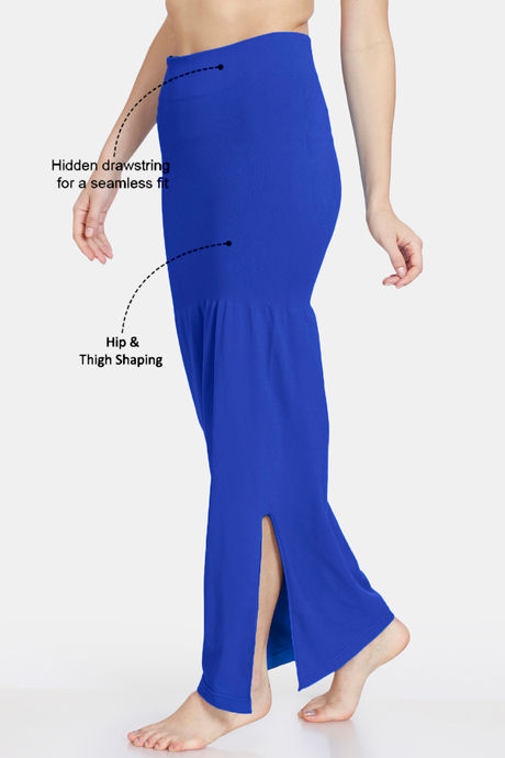 Zivame All Day Seamless Mermaid Saree Shapewear With Removable Drawcord - Blue — image 3