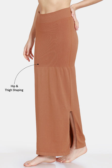 Zivame All Day Seamless Mermaid Saree Shapewear With Removable Drawcord - Brown1 — image 3