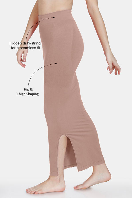 Zivame All Day Seamless Mermaid Saree Shapewear With Removable Drawcord - Nutmeg1 — image 3