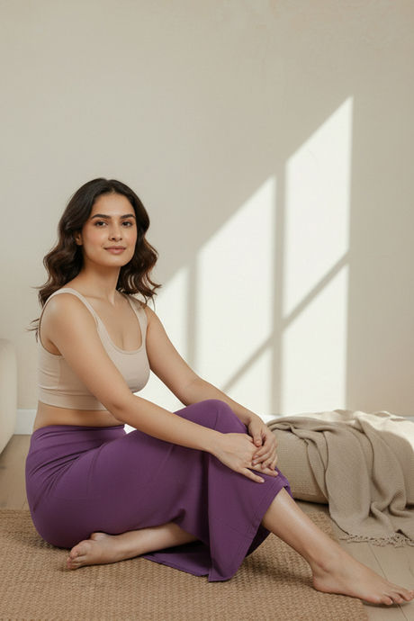 Zivame All Day Seamless Mermaid Saree Shapewear With Removable Drawcord - Purple — image 6