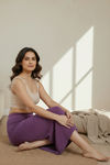 Zivame All Day Seamless Mermaid Saree Shapewear With Removable Drawcord - Purple — thumbnail 6