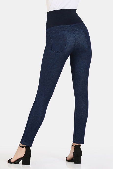 Zivame All Day Medium Control Shaping Denim Pants - Blue — image 2