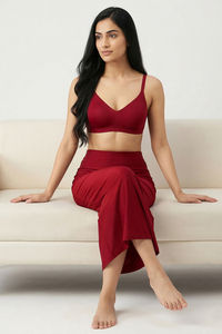 Zivame Shimmer Stretchy Saree Underskirt - Cerise — thumbnail 5