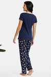 Zivame Must Haves Knit Cotton Pyjama Set - Navy — thumbnail 3