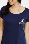Zivame Must Haves Knit Cotton Pyjama Set - Navy — thumbnail 4