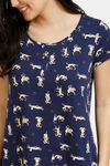Zivame Must Haves Cotton Mid Length Nightdress - Navy — thumbnail 4