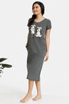 Zivame Must Haves Knit Cotton Blend Mid Length Nightdress - Grey — thumbnail 2