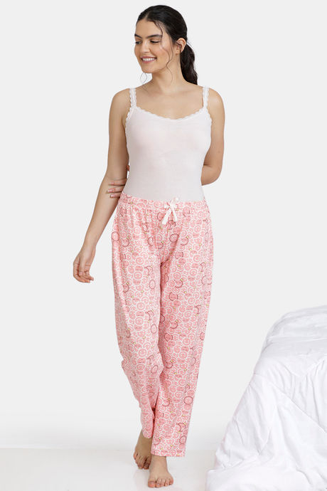 Zivame Must Haves Butter-Soft Poly Knit Pyjama - Pink — image 4