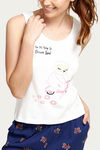 Zivame Crazy Farm Cotton Pyjama Set- Cream n Navy — thumbnail 4