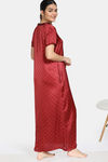 Zivame Plum Sangria Woven Full Length Nightdress - Brown — thumbnail 3