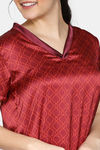 Zivame Plum Sangria Woven Full Length Nightdress - Brown — thumbnail 4