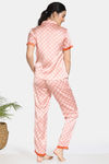 Zivame Plum Sangria Satin Pyjama Set - Peach — thumbnail 3