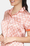 Zivame Plum Sangria Satin Pyjama Set - Peach — thumbnail 4