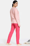 Zivame Summer Blush Knit Cotton Blend Pyjama Set - Peach — thumbnail 3