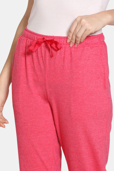 Zivame Summer Blush Knit Cotton Blend Pyjama - Pink — image 5
