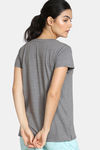 Zivame Summer Blush Knit Cotton Blend Top - Grey — thumbnail 3