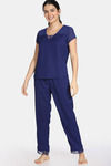 Zivame Bridal Trousseau Polyester Pyjama Set - Navy — thumbnail 1