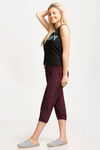 Zivame Lazy Days Polyester Cotton Blend Capri Set - Black Purple — thumbnail 3