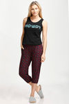 Zivame Lazy Days Polyester Cotton Blend Capri Set - Black Purple — thumbnail 5