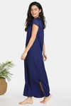 Zivame Bridal Trousseau Polyester Full Length Nightdress - Navy — thumbnail 2