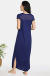 Zivame Bridal Trousseau Polyester Full Length Nightdress - Navy — thumbnail 3