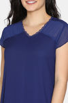 Zivame Bridal Trousseau Polyester Full Length Nightdress - Navy — thumbnail 4