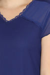 Zivame Bridal Trousseau Polyester Full Length Nightdress - Navy — thumbnail 5