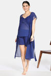 Zivame Zivame Bridal Trousseau Knit Viscose Night Robe - Navy — thumbnail 5