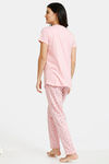 Zivame Slumber Chic Knit Cotton Pyjama Set - Pink — thumbnail 3