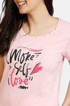 Zivame Slumber Chic Knit Cotton Pyjama Set - Pink — thumbnail 4
