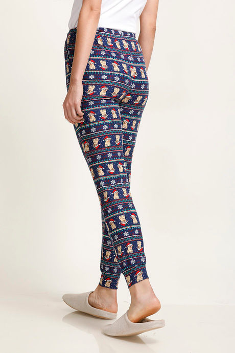 Zivame Lazy Days Knit Cotton Blend Pyjama- Navy — image 2