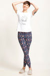Zivame Lazy Days Knit Cotton Blend Pyjama- Navy — thumbnail 4