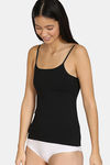Zivame Girls Cotton Spandex Camisole With Bust Panel - Black — thumbnail 2