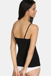 Zivame Girls Cotton Spandex Camisole With Bust Panel - Black — thumbnail 4