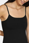 Zivame Girls Cotton Spandex Camisole With Bust Panel - Black — thumbnail 6