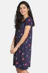 Zivame Nordic Nights Butter-Soft Poly Knit Knee Length Nightdress - Dark Grey — thumbnail 2