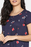 Zivame Nordic Nights Butter-Soft Poly Knit Knee Length Nightdress - Dark Grey — thumbnail 4