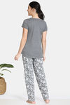 Zivame Arctic Wild Knit Cotton Pyjama Set - Grey — thumbnail 3