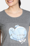 Zivame Arctic Wild Knit Cotton Pyjama Set - Grey — thumbnail 4