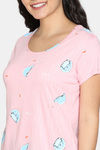 Zivame Arctic Wild Knit Cotton Top - Pink — thumbnail 4