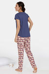 Zivame Arctic Wild Poly Cotton Pyjama Set - Pink — thumbnail 3