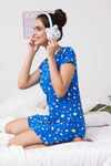 Zivame Space Vibes Cotton Knee Length Nightdress - Blue N Print — thumbnail 3