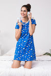 Zivame Space Vibes Cotton Knee Length Nightdress - Blue N Print — thumbnail 4