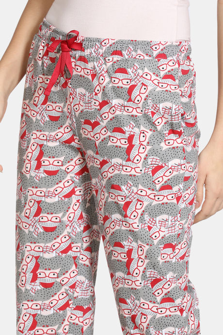 Zivame Arctic Wild Knit Cotton Blend Pyjama - Charcoal — image 5