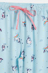 Zivame Girls Unicorn Print Cotton Pyjama Set - Blue — thumbnail 5