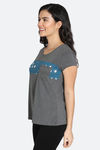 Zivame Arctic Wild Knit Cotton Top - Charcoal — thumbnail 2